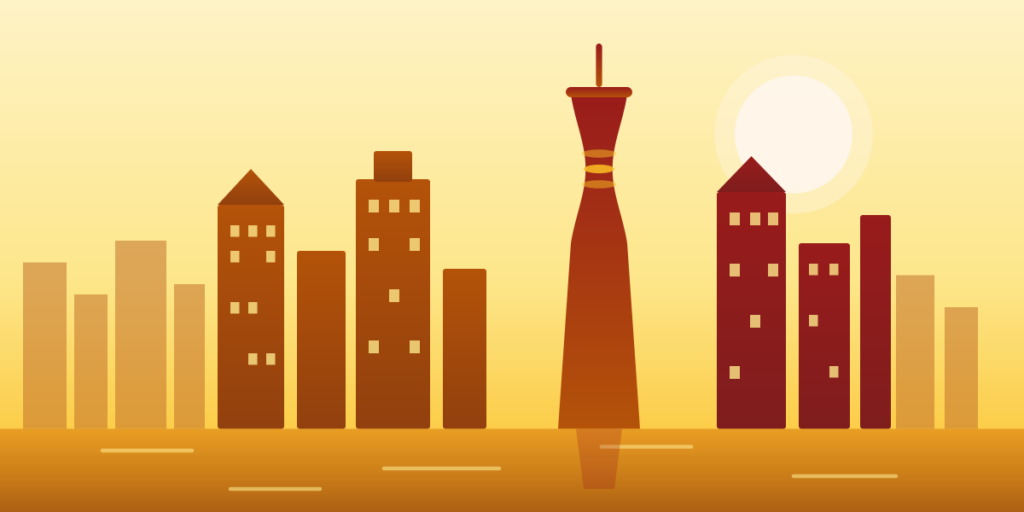 Guangzhou skyline with Canton Tower